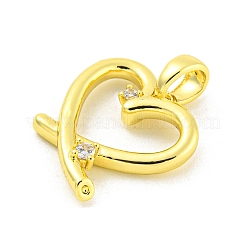 Латунные микропаве прозрачные подвески с фианитом&nbsp;KK-P263-09A-G