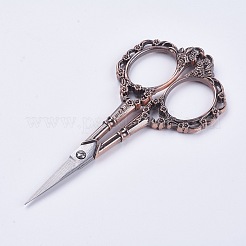 ステンレス製のはさみ  刺繍はさみ  はさみ  花  赤銅鉱  11.5x5.35x0.6cm&nbsp;X-TOOL-WH0037-04R