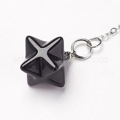 Chakra pendoli da rabdomanzia in agata nera naturale tinta e riscaldata&nbsp;G-F516-01K