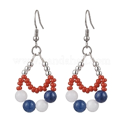 Pendientes colgantes de lágrima de acero inoxidable 304&nbsp;EJEW-MZ00462-01