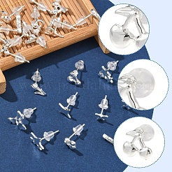 2 пара сережек-гвоздиков из сплава для женщин EJEW-FS0001-27G