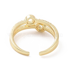 Круглое кольцо из прозрачного кубического циркония RJEW-E072-19G