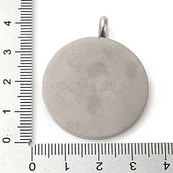 304ステンレスペンダント  ステンレス鋼色  フラットラウンド  数8  40x33x2.5mm  穴：5mm&nbsp;STAS-C086-06C-P