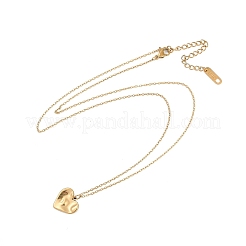 Ионное покрытие (ip) 304 нержавеющая сталь текстурированное сердце кулон кабель цепь ожерелья для женщин NJEW-P320-08G