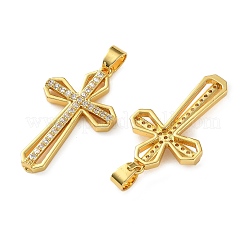 Латунные микропаве прозрачные подвески с фианитом&nbsp;KK-D221-02G