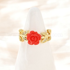 Манжеты из цветочной смолы RJEW-P155-01A-G