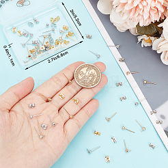 40 шт. 2-х цветная латунная фурнитура для сережек-гвоздиков KK-BBC0013-22A