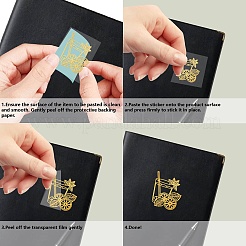 Никель-металлические водонепроницаемые самоклеящиеся наклейки с картинками&nbsp;DIY-WH20016-058