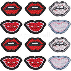 40 Stück 2 Stile Lippe Polyester computergesteuerte Stickerei Stoff zum Aufbügeln/Aufnähen Patches&nbsp;DIY-GF0012-58