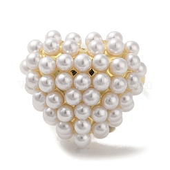 Покрытие стойки латунные кольца с микропаве и жемчугом RJEW-R315-02A-G