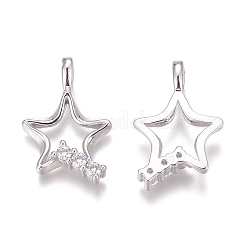 Латунные микропаве прозрачные подвески с фианитом ZIRC-O035-25P