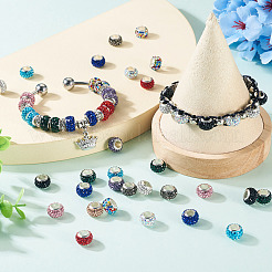 36 шт. 12 цвета сплава глины паве стразы европейские бусины ALRI-TA0001-30