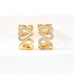 Латунные серьги-манжеты из прозрачного кубического циркония&nbsp;EJEW-F370-31G
