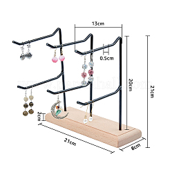 2-ярусные 3-рядные деревянные витрины для украшений EDIS-WH0016-008A