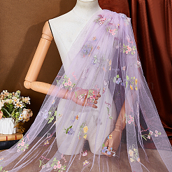 2 ярд полиэстеровой вышивки 3D цветочная сетчатая ткань DIY-WH0622-383D