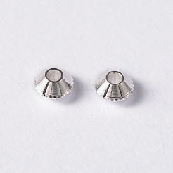 Versilberte Messing-Doppelkegel-Perlen aus Messing&nbsp;X-KK-EC008-S-NF