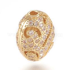 Латунные микро проложить кубического циркония бусы ZIRC-F062-21G