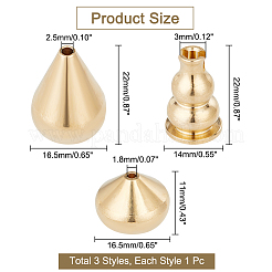 3шт 3 латунных курильницы AJEW-DC0001-08