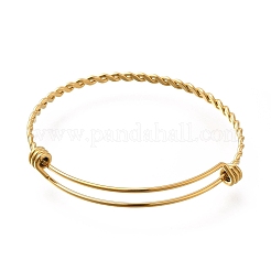 Браслеты-витки из нержавеющей стали 304 для женщин BJEW-M233-01G