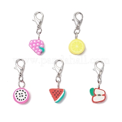 Смешанная фруктовая тематика подвески из полимерной глины ручной работы украшения HJEW-JM03225