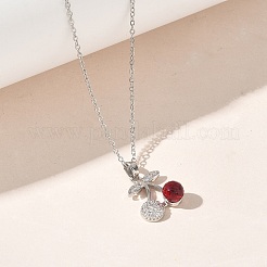 Collares con colgantes de latón y circonita cúbica&nbsp;SA-CBA7E55-03P-01