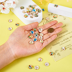 50шт 10 цвета стеклянные кабошоны GLAA-TA0001-74