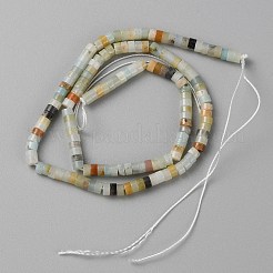 天然フラワーアマゾナイトビーズ連売り  フラットラウンド/ディスク  ヒシビーズ  4~4.5x2~2.5mm  穴：1mm  約150~152個/連  14.96インチ（38cm）&nbsp;G-WH0021-60A