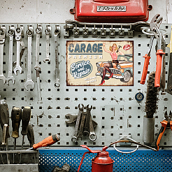 Старинный металлический оловянный знак&nbsp;AJEW-WH0189-376