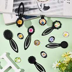 Наборы для самостоятельного изготовления овальных и плоских круглых закладок с цветком&nbsp;DIY-SC0032-06