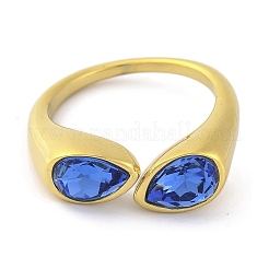 Ионное покрытие (ip) 304 нержавеющая сталь стразы каплевидный браслет открытый для женщин RJEW-N046-04H-G