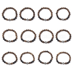 12шт 12 созвездия из дерева венге и натуральной лавы BJEW-JB11828