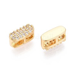 Perle di zirconi cubici trasparenti in micro pavè di ottone&nbsp;KK-T071-17G-I