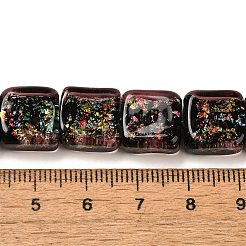 Нити стеклянных бусин из дихроичной фольги ручной работы&nbsp;DICH-U001-07J