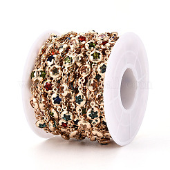 Латунный плоский круглый браслет ручной работы со звездообразными звеньями CHC-N024-08KCG