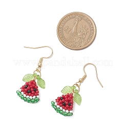 Серьги-подвески из нержавеющей стали 304 со стеклянными подвесками&nbsp;EJEW-MZ00601