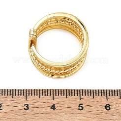 Mehrschichtige Fingerringe aus Messing mit Mikropavé-Fassung und klaren Zirkonia&nbsp;KK-H279-12G