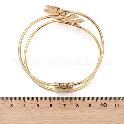 Браслеты из нержавеющей стали 304 со стеклянными шарнирами для женщин&nbsp;BJEW-M082-06G-02