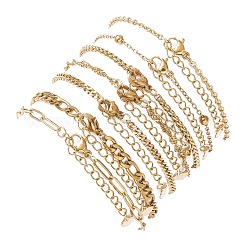 7 шт. набор из цепей-браслетов из нержавеющей стали 304&nbsp;BJEW-JB12915