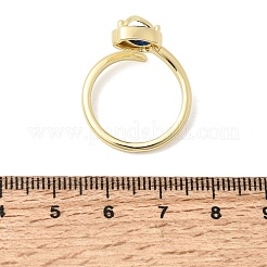 Offene Manschettenringe aus Messing mit Mikropavé und Zirkonia für Damen&nbsp;RJEW-L343-01G-05