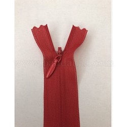 Garment Accessories, Nylon Zipper, Zip-fastener Components, FireBrick, 40x2.5cm