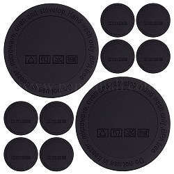Gorgecraft 12Pcs Silicone Drink Coasters, Non-Slip Cup Mat, with Adhesive, Flat Round, Black, 58x2mm
