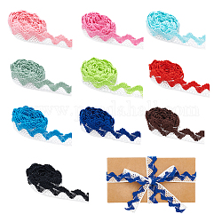 Arricraft 10 Farben Baumwolle Spitzenband Kantenbesatz, zum Nähen und für Brauthochzeitsdekorationen, Mischfarbe, 2 mm, 1.93~2 Meter / Farbe