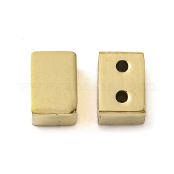 Revestimiento iónico (ip) 304 eslabones de acero inoxidable de varios hilos, Rectángulo, dorado, 5.5x8x6mm, agujero: 1.2 mm