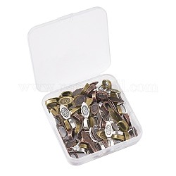 Alliages en alliage d'argent tibétain collés à plat, couleur mixte, 26x8x7mm, Trou: 5x8mm, 60 pcs / boîte