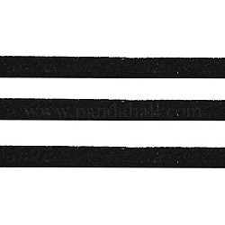 Black Tone Suede Cord, Faux Suede Lace, about 1m long, 2.5mm wide, about 1.4mm thick, about 1.09 yards(1m)/strand
