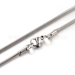 304 in acciaio inossidabile collane a catena serpente, colore acciaio inossidabile, 17.7 pollice (45 cm), 2mm