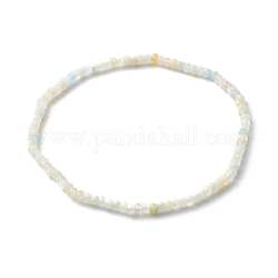 Bracelets extensibles en perles de morganite naturelles rondelles à facettes, bijoux de pierre de naissance de mars reiki pour elle, diamètre intérieur: 2-3/8 pouce (6.1 cm)