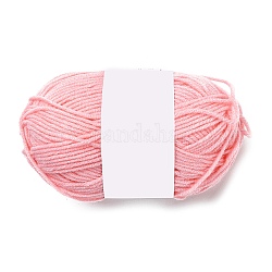 Fil de fibre acrylique à tricoter en coton au lait, Fil à crochet 4 épaisseur, fil d'aiguille à poinçonner, rose, 2mm