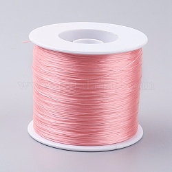 Корейская плоская эластичная кристаллическая струна, эластичная нить для бисера, для изготовления эластичного браслета, розовые, 0.5 мм, около 546.8 ярда (500 м) / рулон