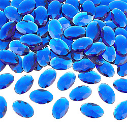 OLYCRAFT 100pcs Oval Point Back Rhinestone 30.5x20mm Blue Acrylic Faceted Rhinestone Blue Flat Oval Crystal Rhinestone Acrylic Rhinestones Cabochons Sew on Rhinestone for Jewelry Making DIY Crafts